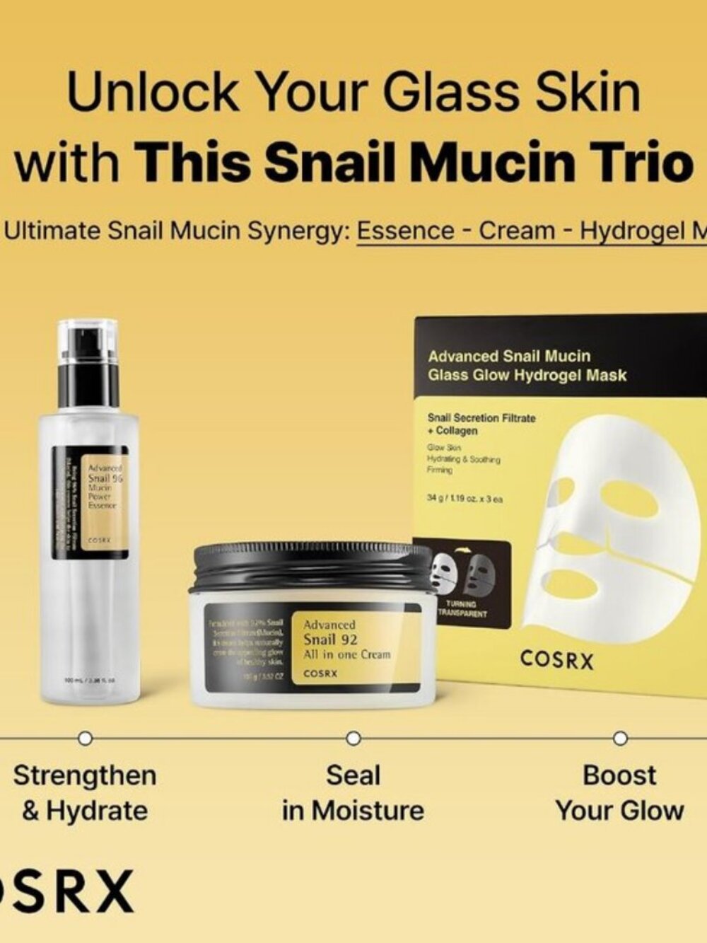 COSRX Snail Mucin 96% Repairing Serum for Sooothing & Hydrating 3.38 oz. - Picture 2 of 8